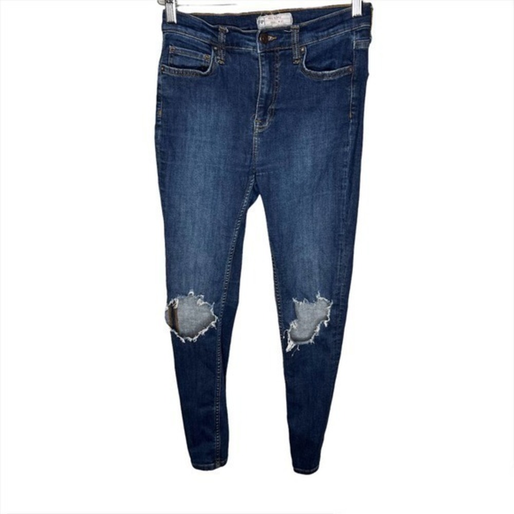 Free People 61855-16515125 Distressed Skinny Medium Wash Jeans Women's size 27